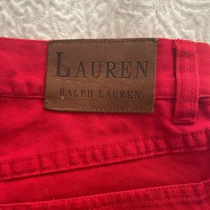 Red Ralph Lauren mid-length high-rise shorts